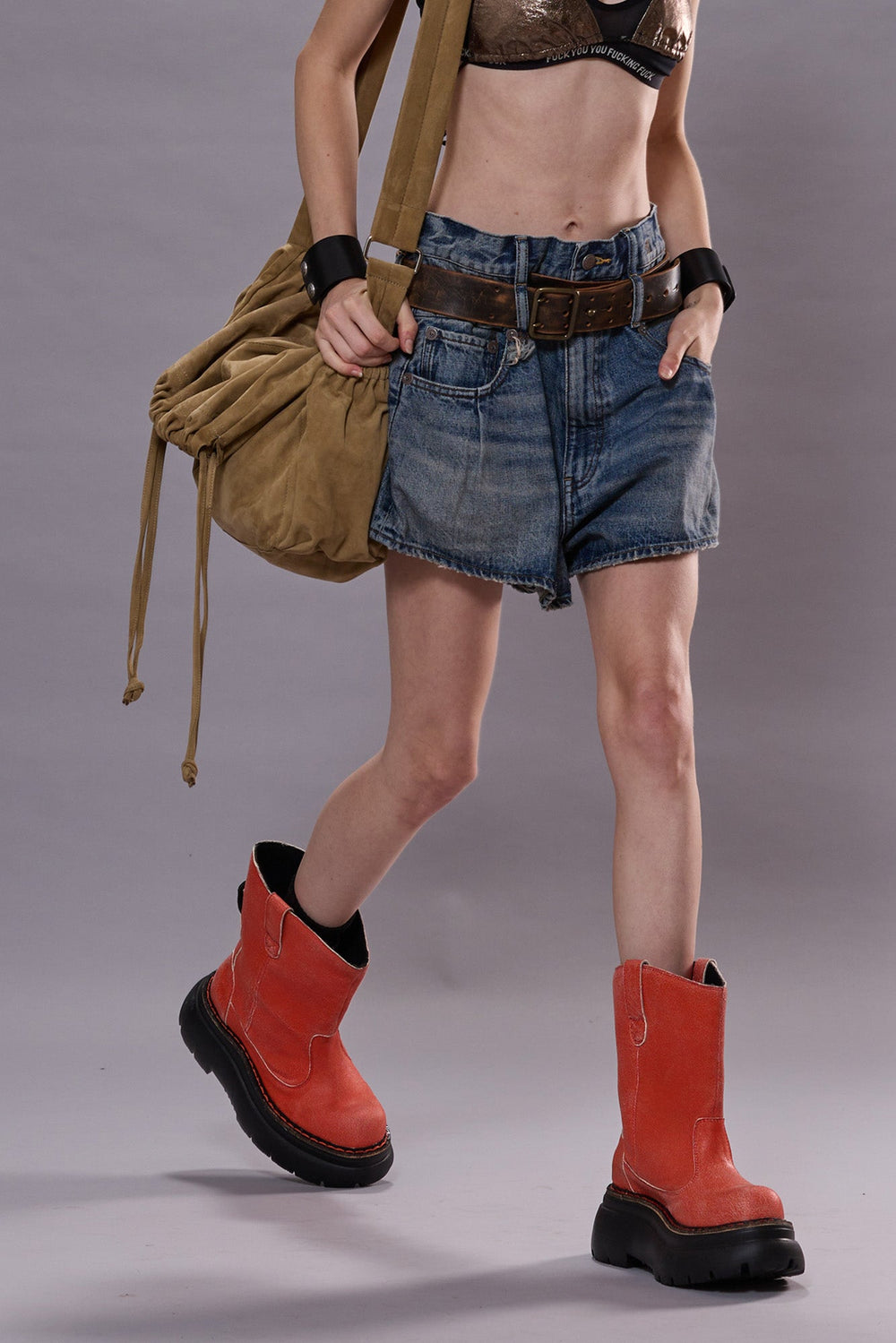 DOUBLE LOOP VENTI SHORT - BARTER INDIGO | R13 outlet