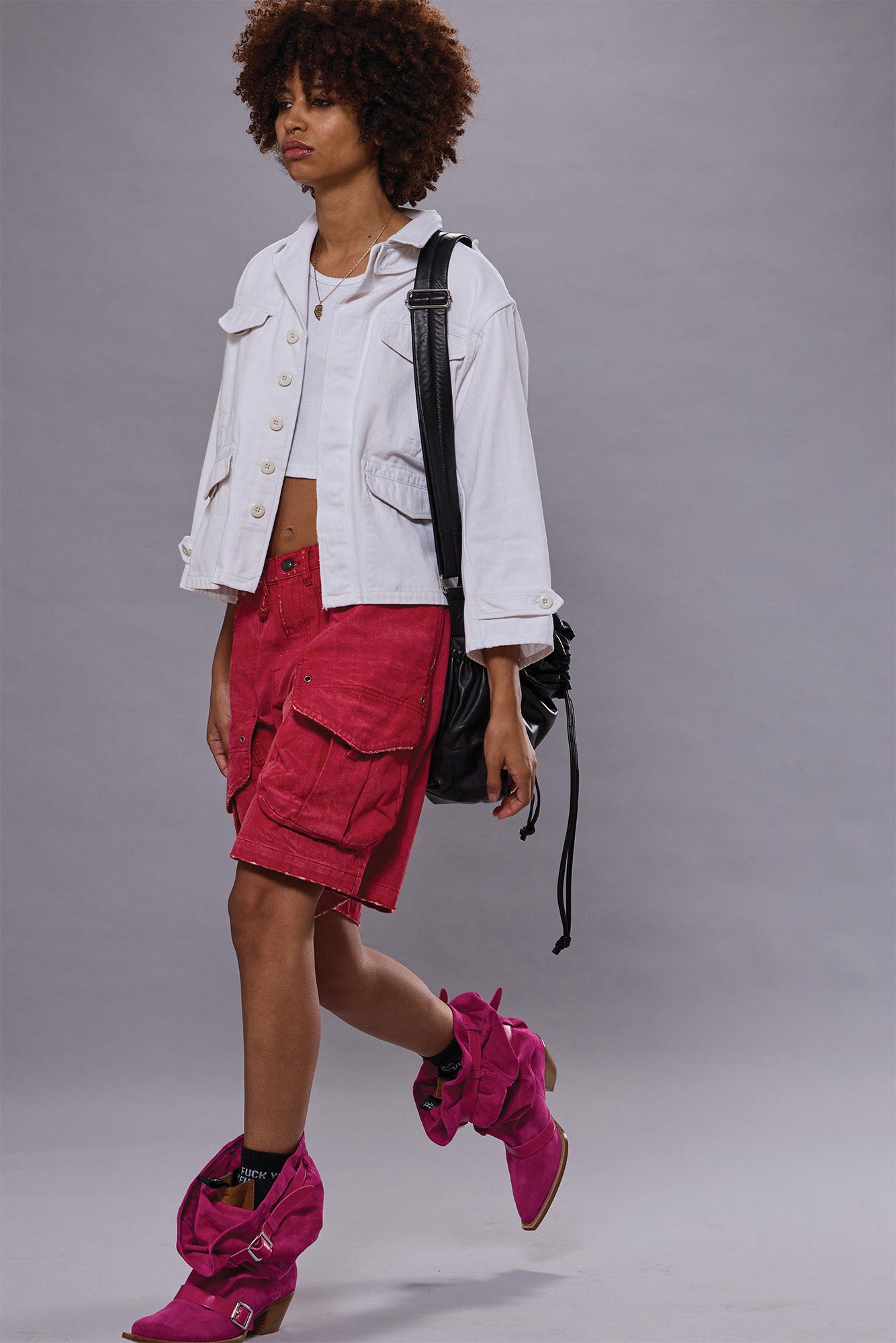 MULTI POCKET BAGGY SHORT - VIVID RED | R13 discount