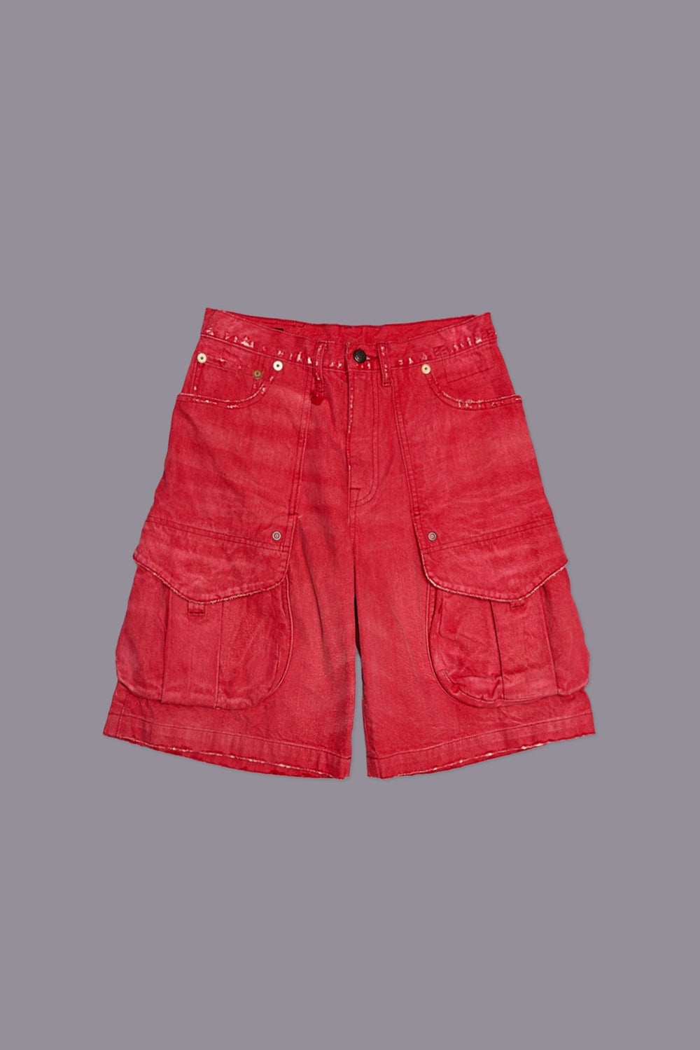 MULTI POCKET BAGGY SHORT - VIVID RED | R13 discount