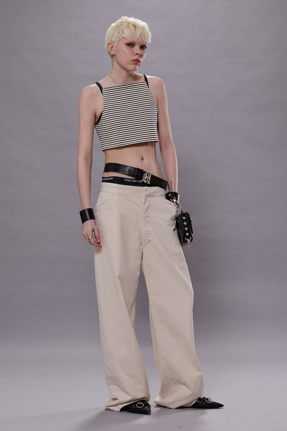 LACE BACK SAILOR PANT - NATURAL SLUBBY TWILL | R13 for sale
