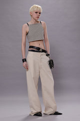 LACE BACK SAILOR PANT - NATURAL SLUBBY TWILL | R13 for sale