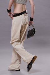 LACE BACK SAILOR PANT - NATURAL SLUBBY TWILL | R13 for sale