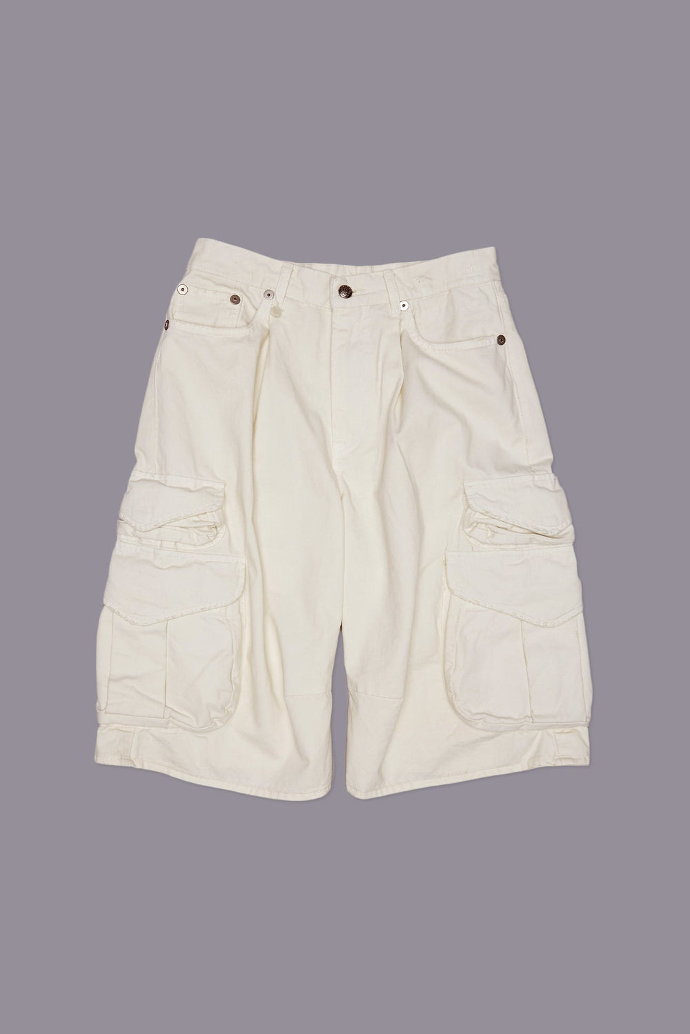 BERMUDA CARGO SHORT - WHITE SLUBBY TWILL | R13 for sale