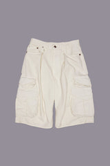 BERMUDA CARGO SHORT - WHITE SLUBBY TWILL | R13 for sale