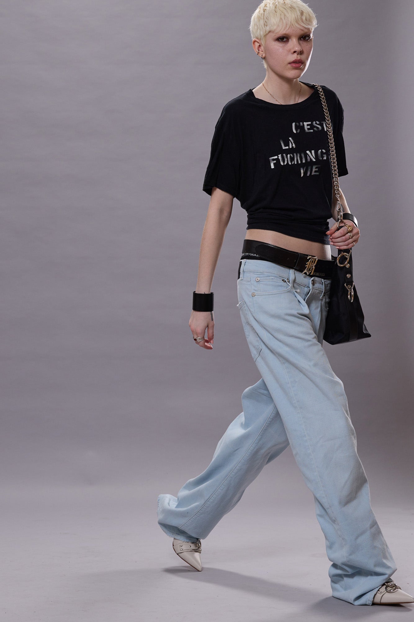 DAMON PLEATED JEAN - FADED BLUE STRETCH | R13 sale