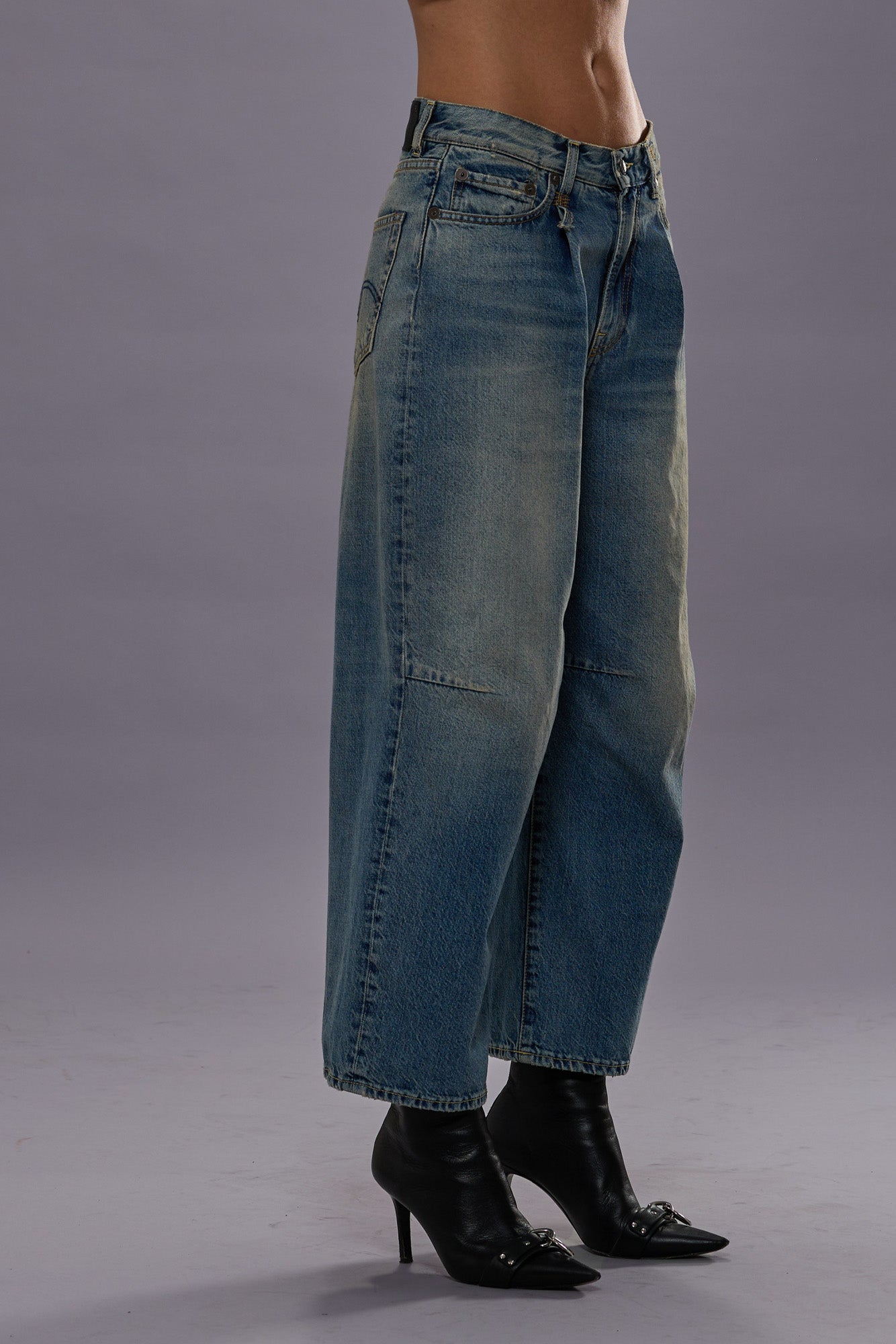 CROP WIDE LEG JEAN - VEILED BLUE | R13 US