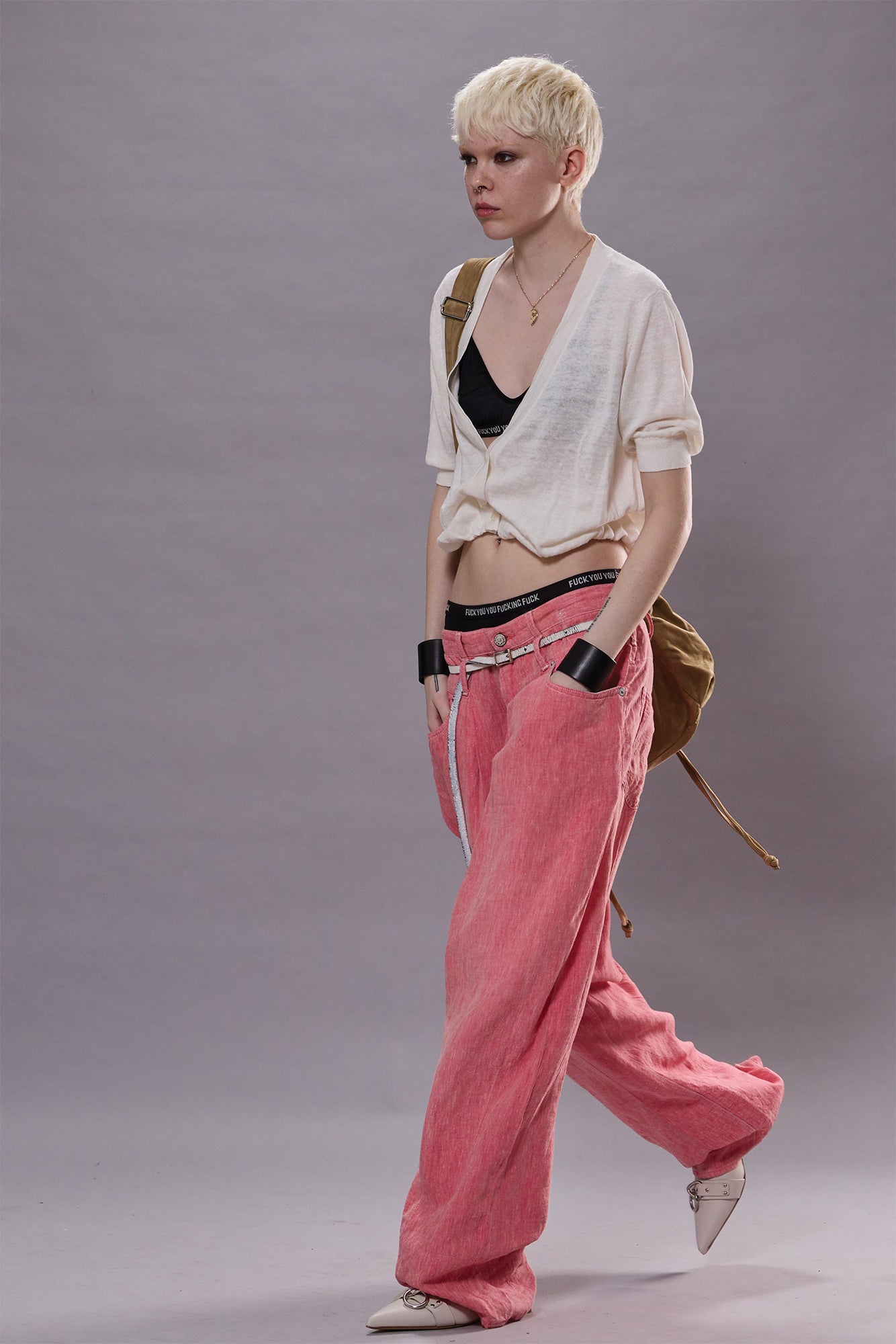 DOUBLE LOOP VENTI JEAN - CORAL LINEN CHAMBRAY | R13 for sale