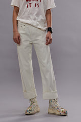 CUFFED X-BOYFRIEND JEAN - BENNETT WHITE SELVEDGE | R13 discount