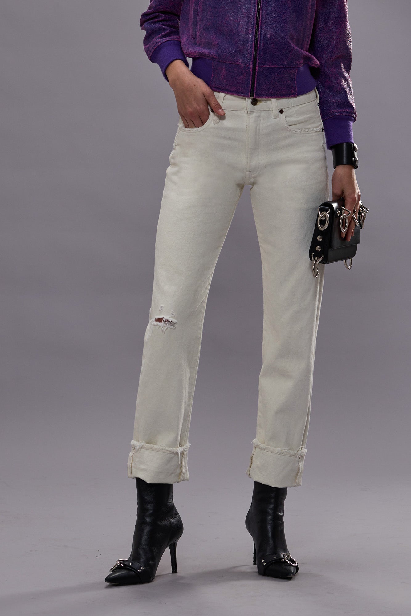 CUFFED ROMEO JEAN - BENNETT WHITE SELVEDGE | R13 sale
