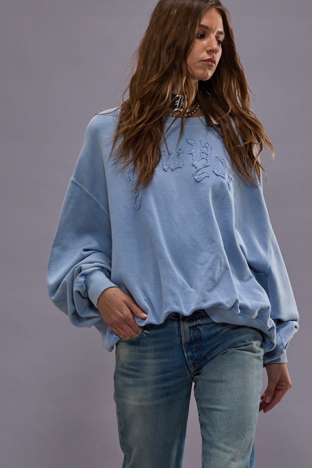 NEW YORK BALLOON CREWNECK - LIGHT BLUE | R13 for sale