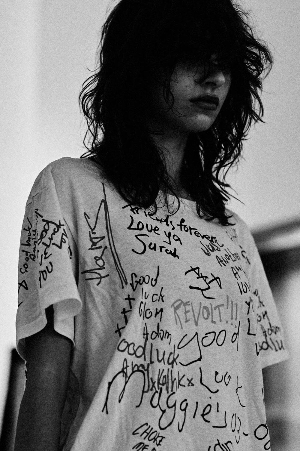 END OF THE YEAR BOY T - ECRU W/ SCRIBBLES | R13 outlet
