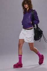 BERLIN LEATHER JACKET - PURPLE / PINK | R13 for sale