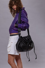 BERLIN LEATHER JACKET - PURPLE / PINK | R13 for sale