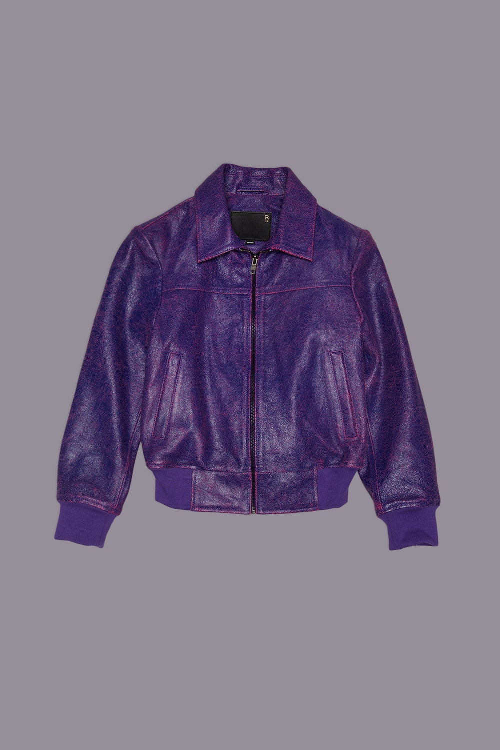 BERLIN LEATHER JACKET - PURPLE / PINK | R13 for sale