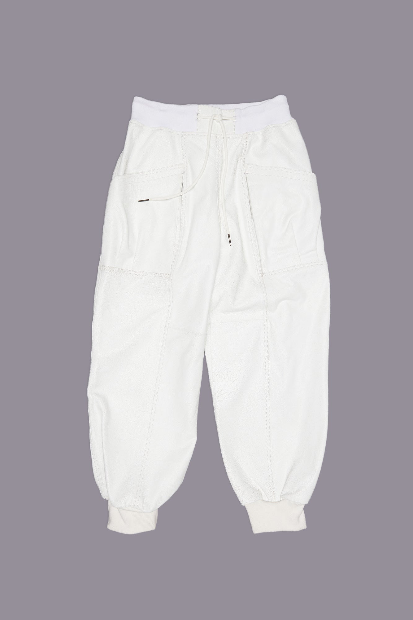 PLEATED POCKET STRAIGHT LEG LEATHER PANT - CRACKLE WHITE | R13 outlet