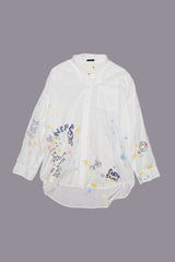 DROP NECK SHIRT - WHITE W/ PAINT SPLATTER AND SCRIBBLES | R13 near me