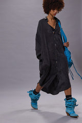 JUMBO SHIRTDRESS - BLACK | R13 discount