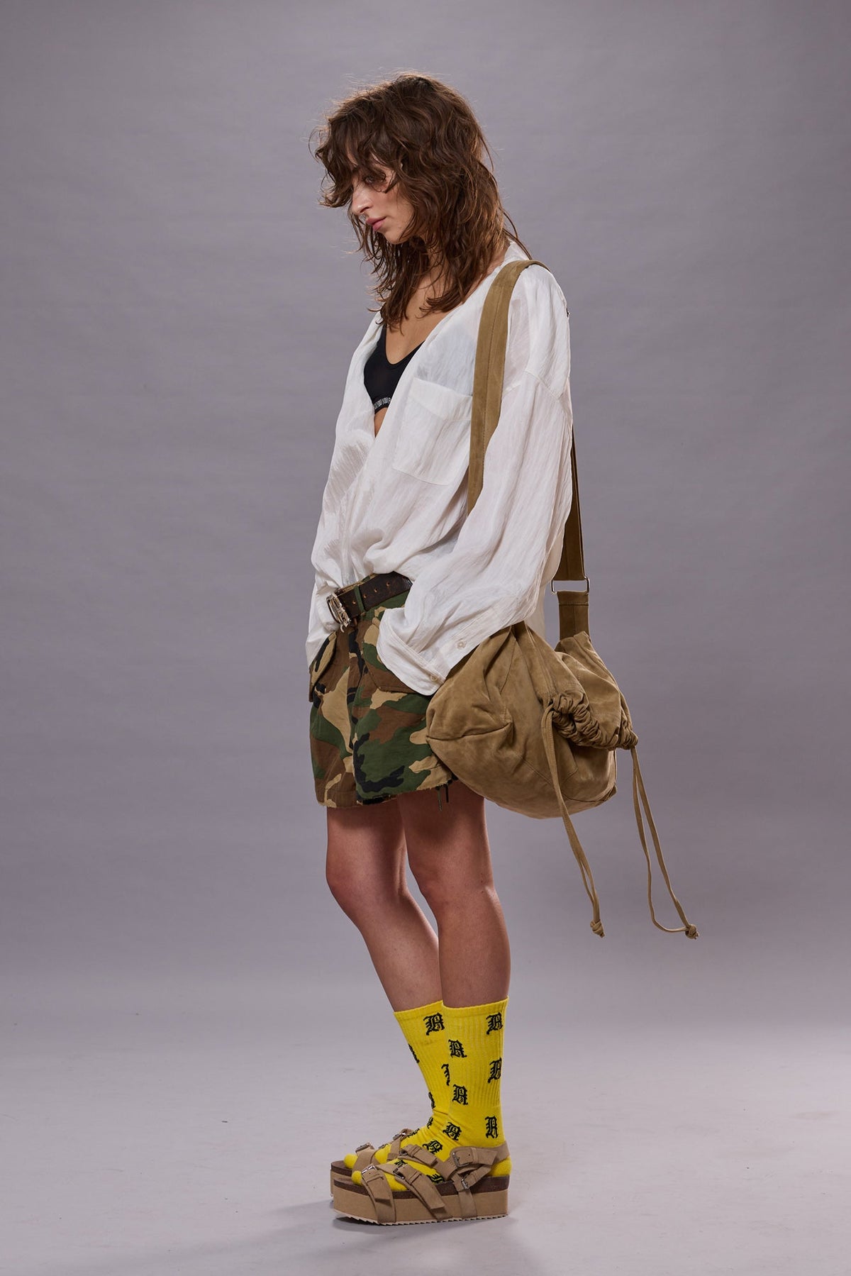 TWISTED NECK SHIRT - WHITE | R13 ONLINE