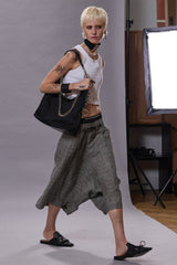 JUMBO TAILORED SHORT - BLACK&WHITE GLENPLAID | R13 sale