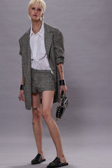 OVERSIZED RAGGED BLAZER - BLACK&WHITE GLENPLAID | R13 for sale