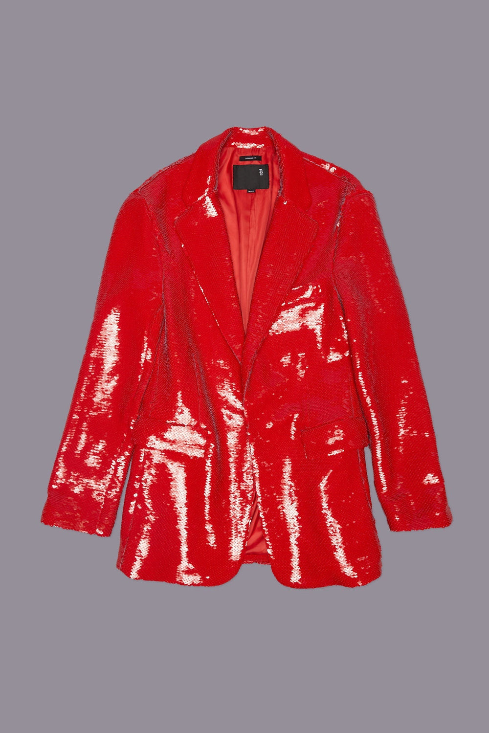 OVERSIZED RAGGED BLAZER - RED SEQUIN | R13 sale