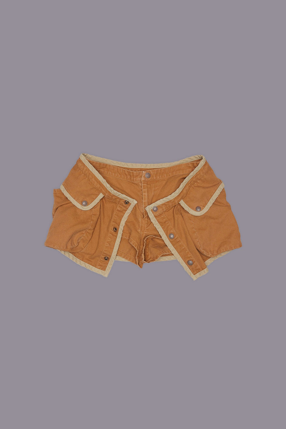 LAYERED SKORT - LIGHT BROWN W/KHAKI | R13 ONLINE