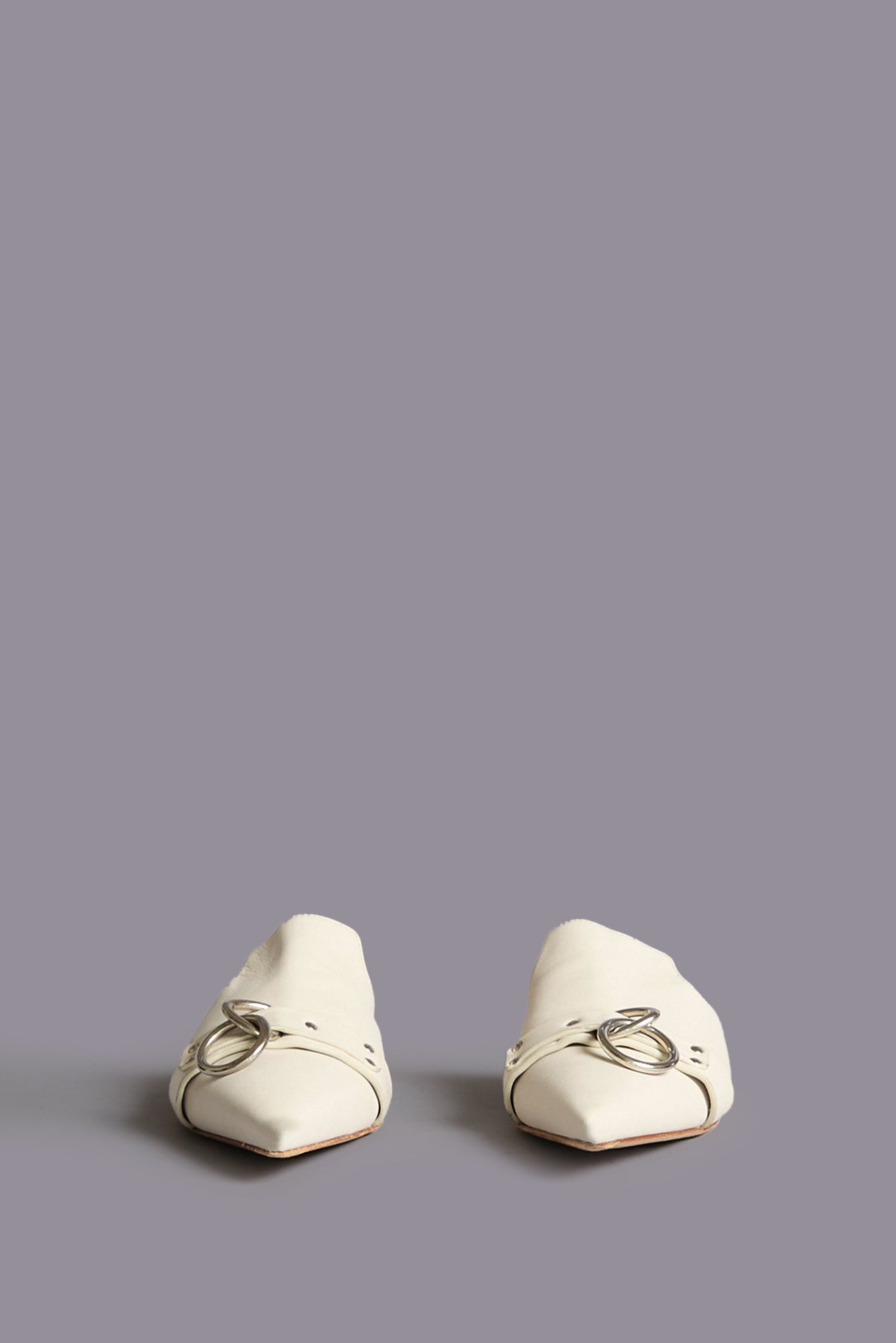 POINTED TOE SLIDE W/RING - LIGHT STONE | R13 sale
