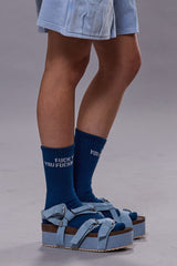 PLATFORM SANDAL - LIGHT BLUE | R13 outlet