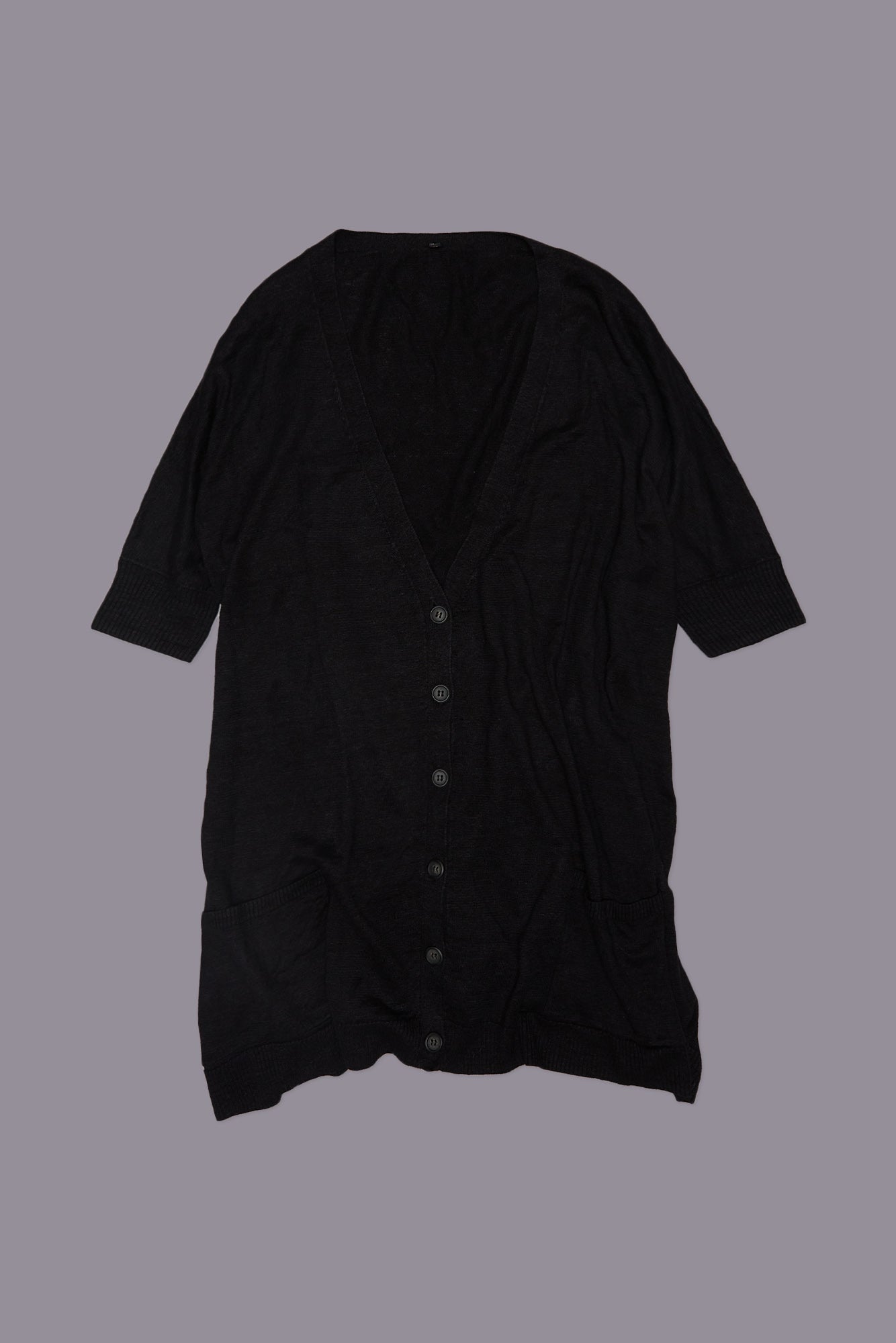 BOXY CARDIGAN DRESS - BLACK | R13 US