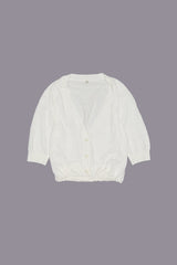ELBOW SLEEVE BALLOON CARDIGAN - ECRU | R13 outlet