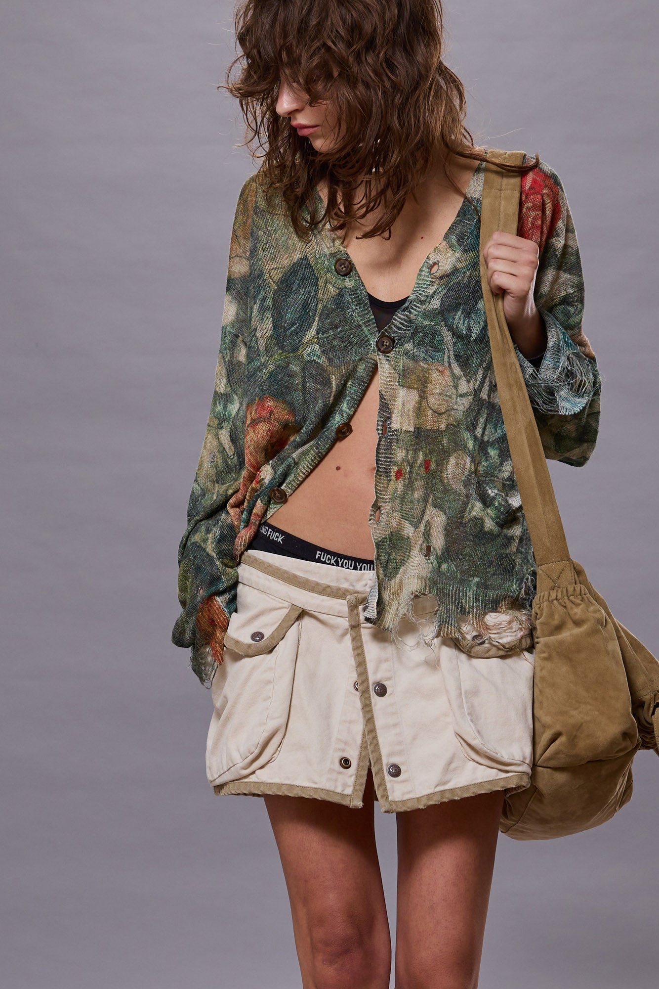 BOYFRIEND CARDIGAN - CAMO ROSE | R13 near me