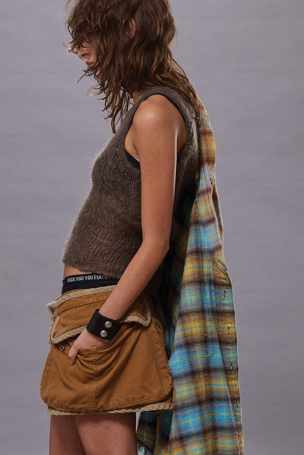 SWEATER TANK - OLIVE BROWN MOHAIR | R13 US