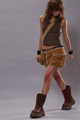 SWEATER TANK - OLIVE BROWN MOHAIR | R13 US