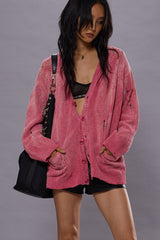 BOYFRIEND CARDIGAN - PINK | R13 discount