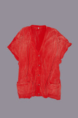 SLEEVELESS BOXY CARDIGAN DRESS - RED | R13 for sale