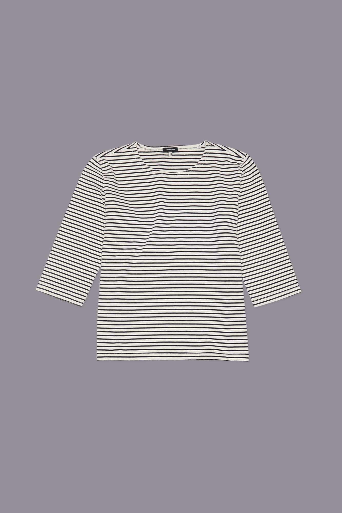 ELBOW SLEEVE STRIPE TEE - NAVY/ECRU NARROW STRIPE | R13 outlet
