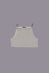 CROPPED HALTER STRIPE TEE - NAVY / ECRU NARROW STRIPE | R13 US