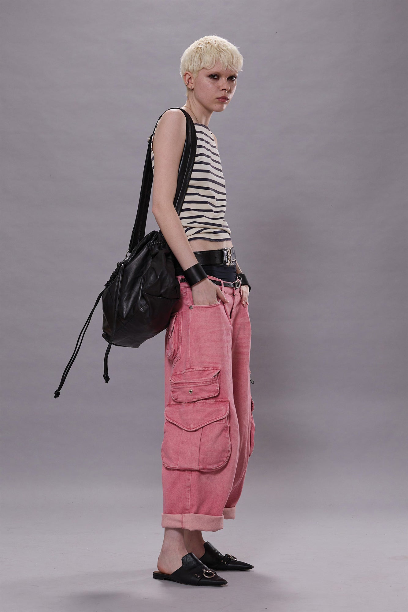 HALTER STRIPE TEE - NAVY/ECRU WIDE STRIPE | R13 near me