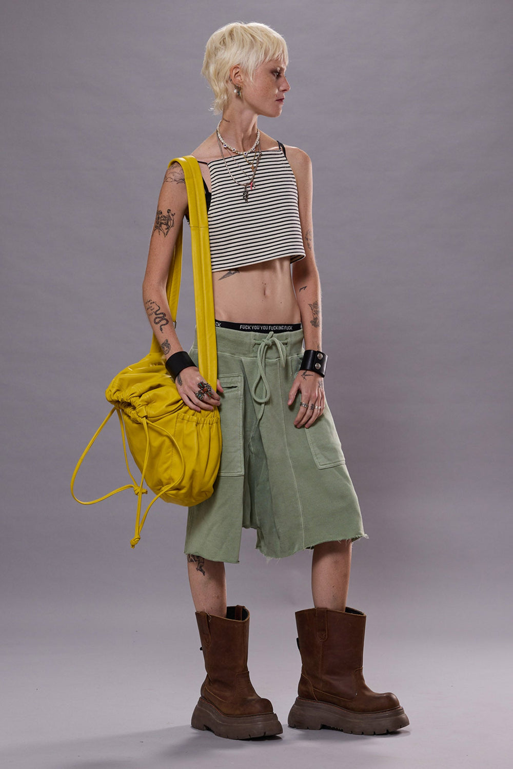 CROSSOVER SWEATSHORT - LIGHT OLIVE | R13 ONLINE