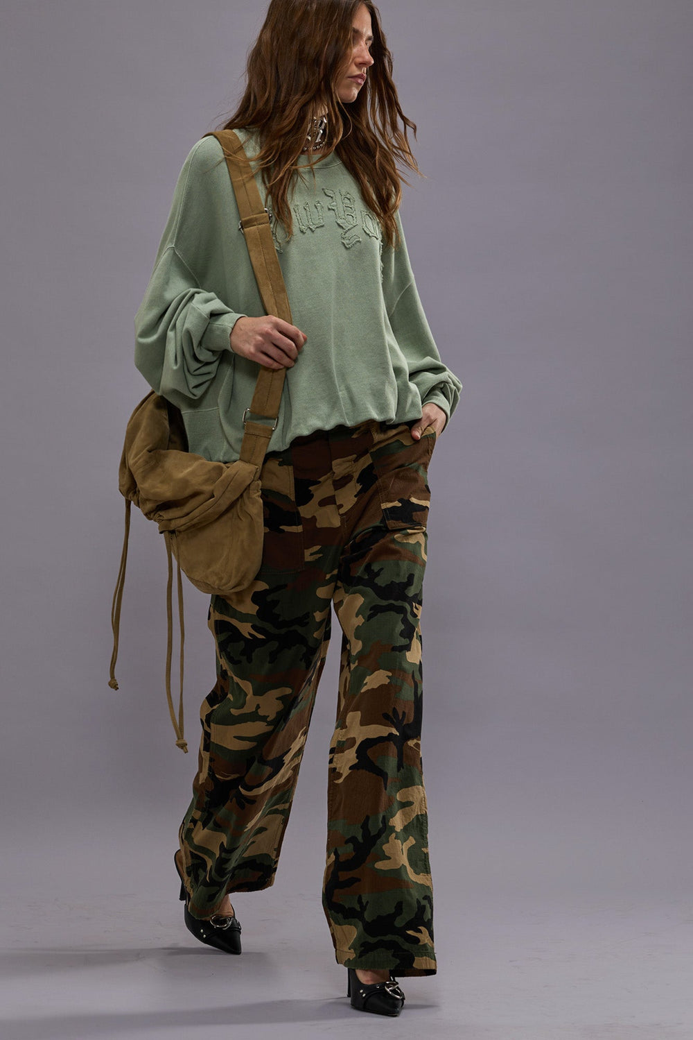 WIDE LEG UTILITY PANT - CAMO | R13 near me