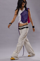 DAMON PLEATED WIDE LEG JEAN - WHITE SLUBBY TWILL | R13 ONLINE